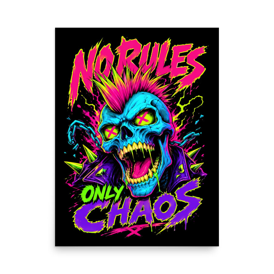 No Rules rebellious graphic art poster by Mad Lad Designs