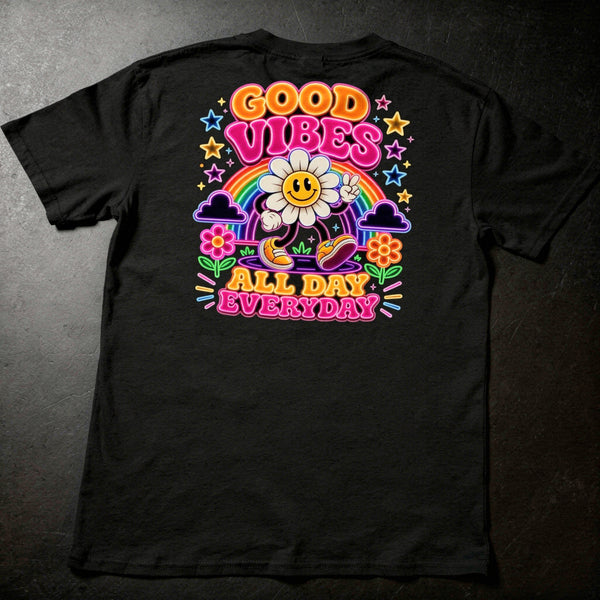 Good Vibes unisex psychedelic graphic T-shirt by Mad Lad Designs