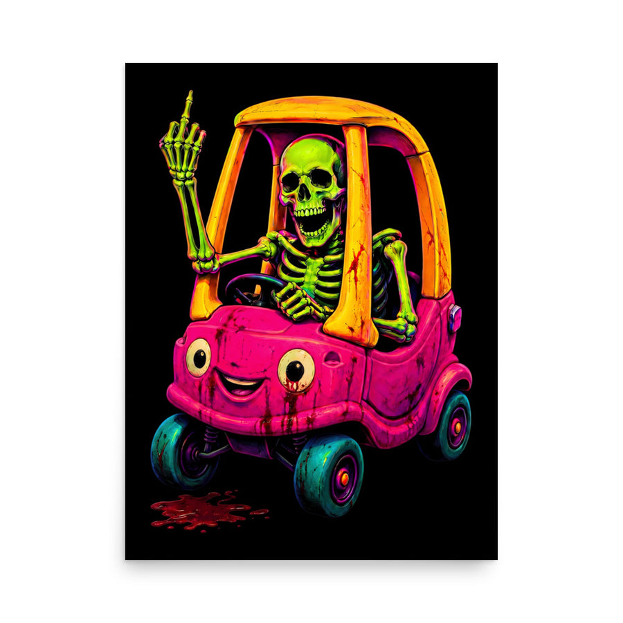 Undead Road Rage zombie graphic art poster by Mad Lad Designs